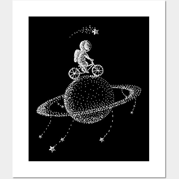 Astronaut Space Moon Stars Bike Planets Gift Rocket Universe Wall Art by Kibo2020